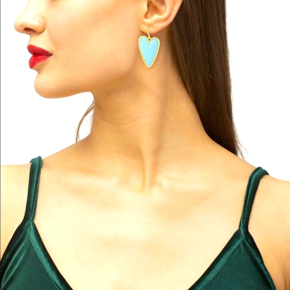 Ansley Heart Gold Drop Earrings - Picture 3 of 6